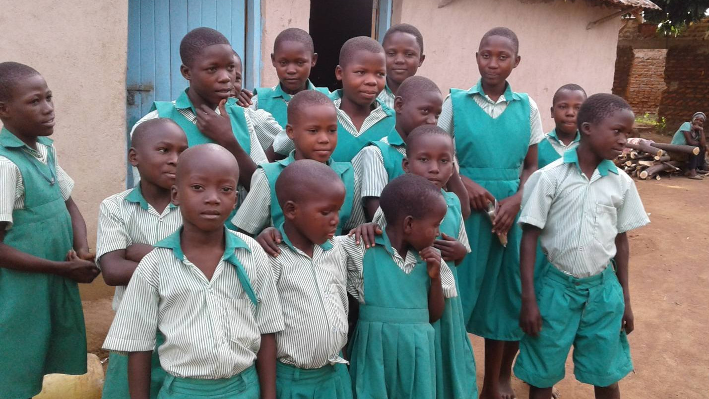 Orphans with school uniform